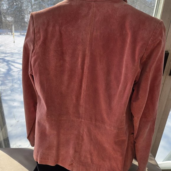 Pink Suede Leather Jacket with Nice Detail size M - Picture 2 of 14